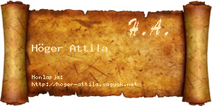 Höger Attila névjegykártya
